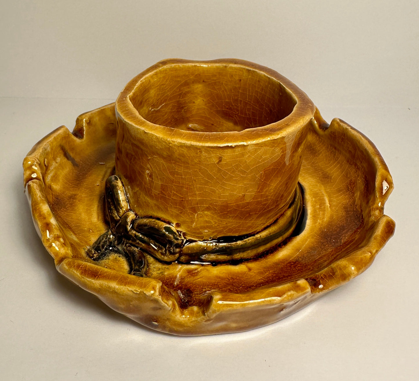 Hat ashtray and candle holder