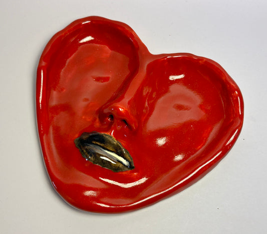 Heart mini plate red