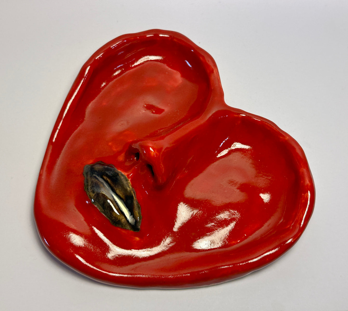 Heart mini plate red