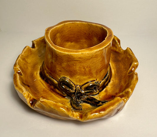 Hat ashtray and candle holder