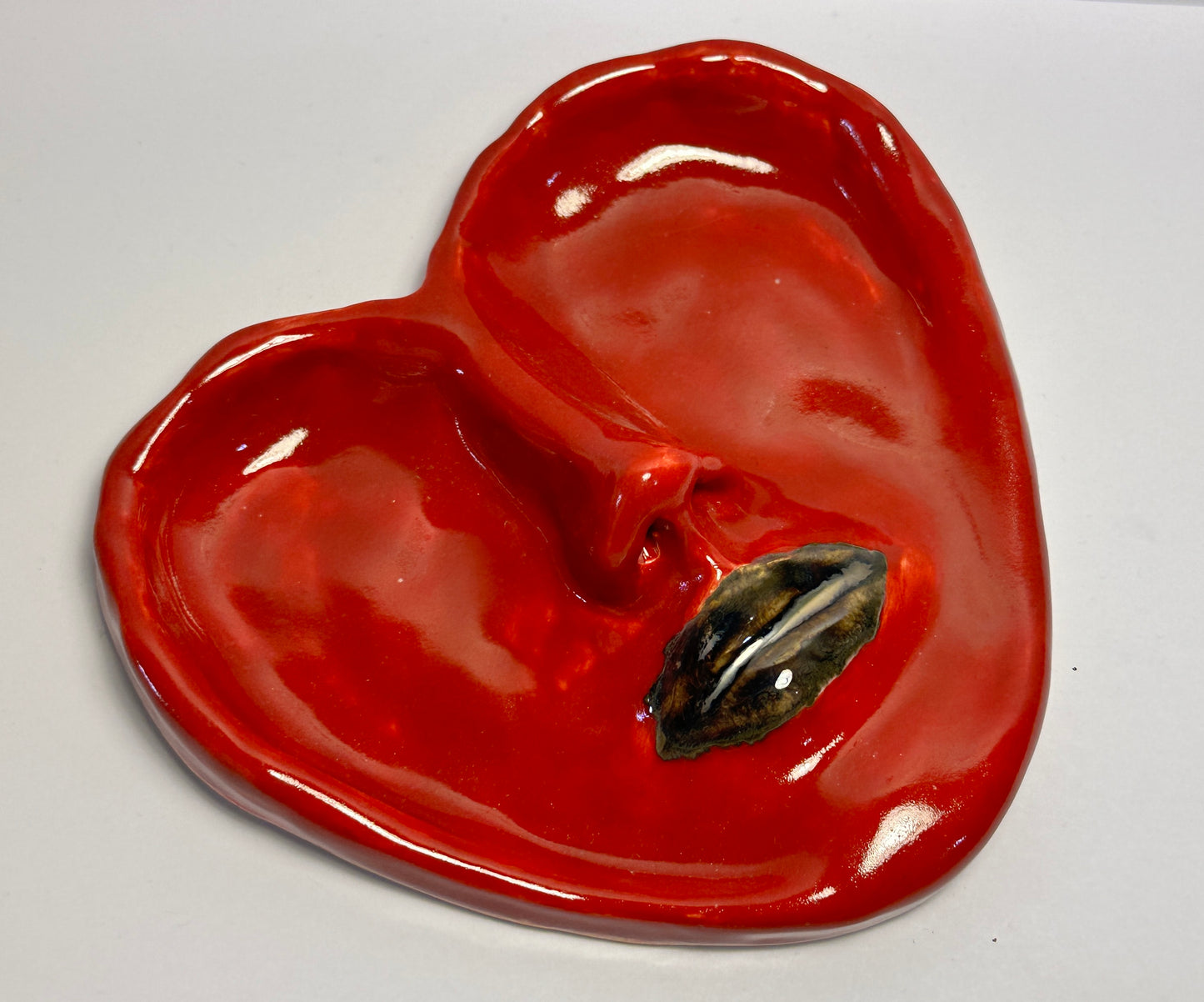 Heart mini plate red